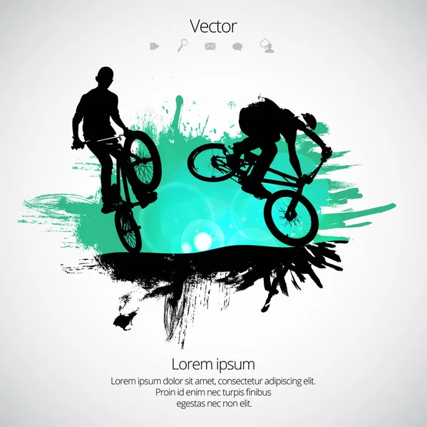 Bmx Coureurs Pendant Tour — Image vectorielle