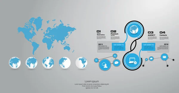 Layout Infográfico Negócios Ilustração Vetorial — Vetor de Stock