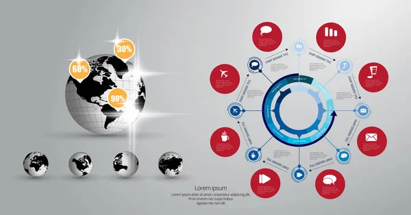 Diseño Infografía Empresarial Ilustración Vectorial — Vector de stock