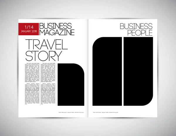 Business Magazine Lay Out Vectorillustratie — Stockvector