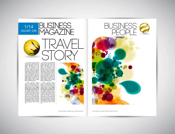 Business Magazine Lay Out Vectorillustratie — Stockvector