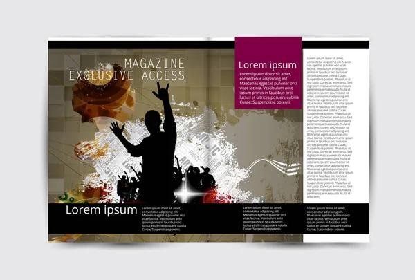 Magazine Événements Musicaux Facile Utiliser Vecteur — Image vectorielle