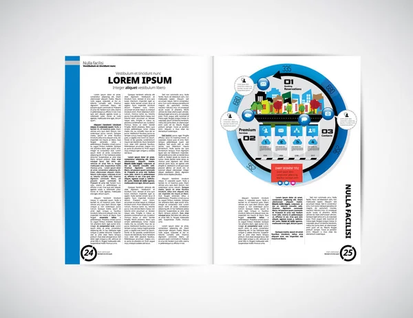 Business Magazine Layout Vector Illustration — Stock Vector