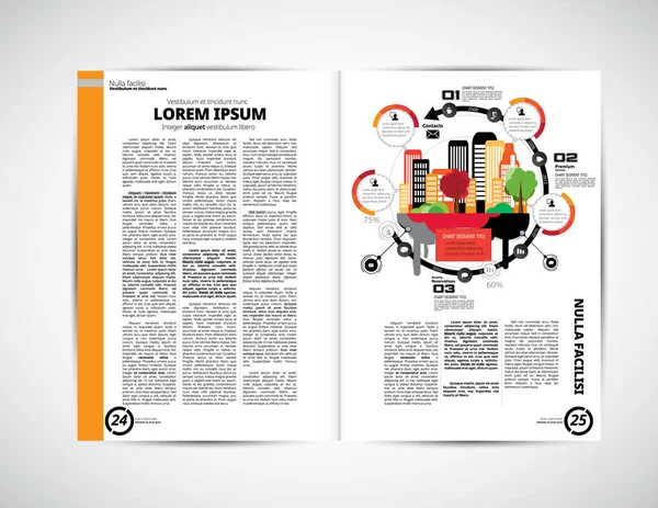 Layout Revista Negócios Ilustração Vetorial — Vetor de Stock