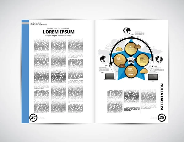 Diseño Revista Negocios Ilustración Vectorial — Vector de stock