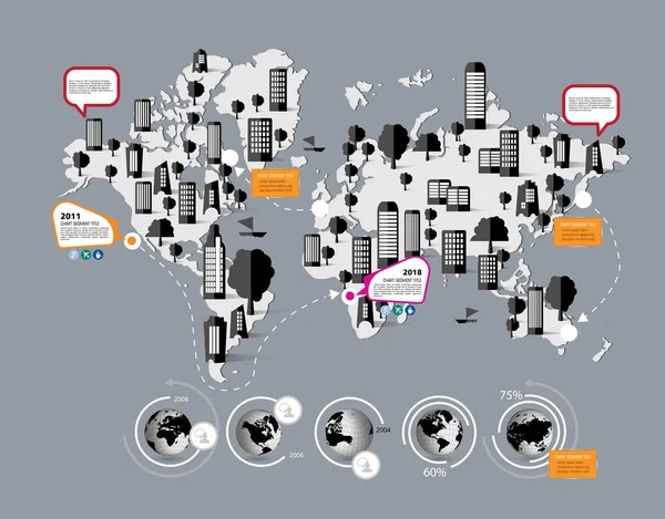 World Map Infographic Vector Illustration — Stock Vector