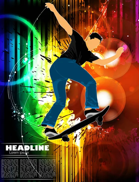 滑板跳跃 体育背景 — 图库矢量图片