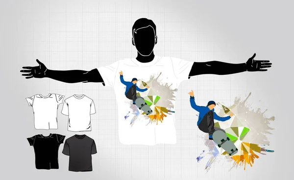 T恤模板与体育元素 — 图库矢量图片