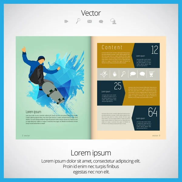 Aspectul Revistei Sportive Truc Skateboarder — Vector de stoc