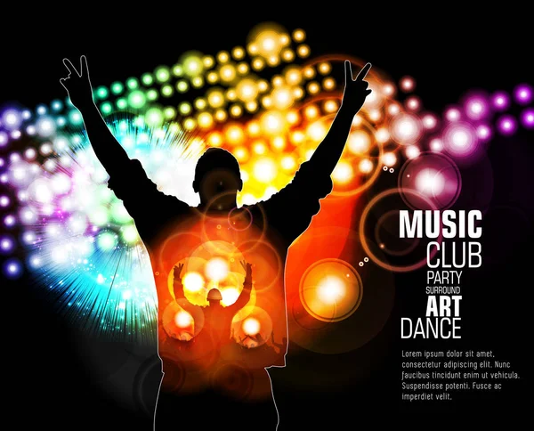 Dancing People Background Ready Banner Poster — Stock Vector