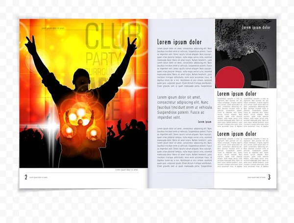 Brochure layout with music event subject