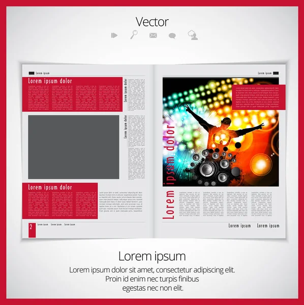 Musik Broschyren Layout Vektorillustration — Stock vektor