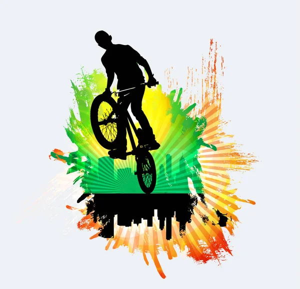 Bicycle Jumper Sport Background — Stock Vector