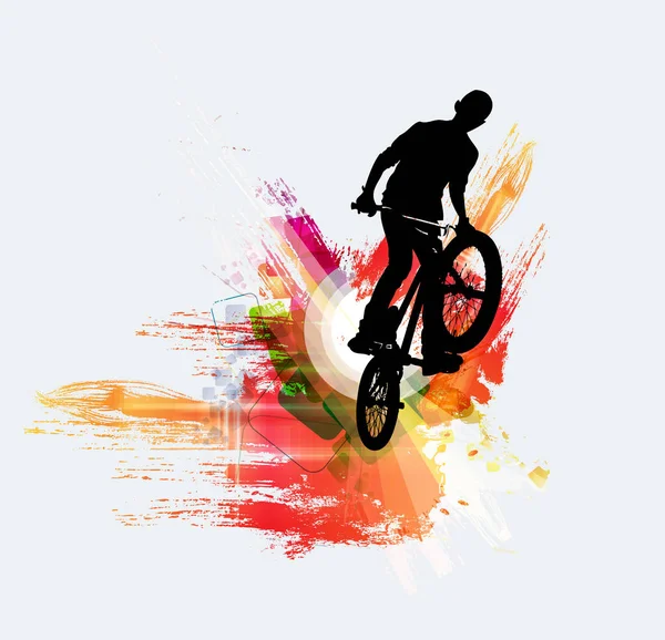 Saltador Bicicletas Fondo Deportivo — Vector de stock