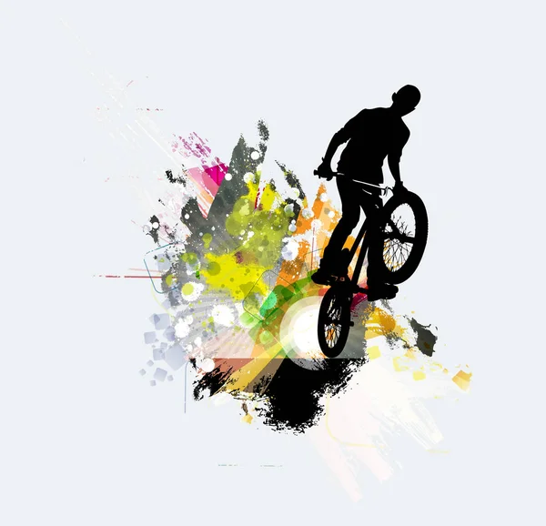 Bicycle Jumper Sport Background — Stock Vector