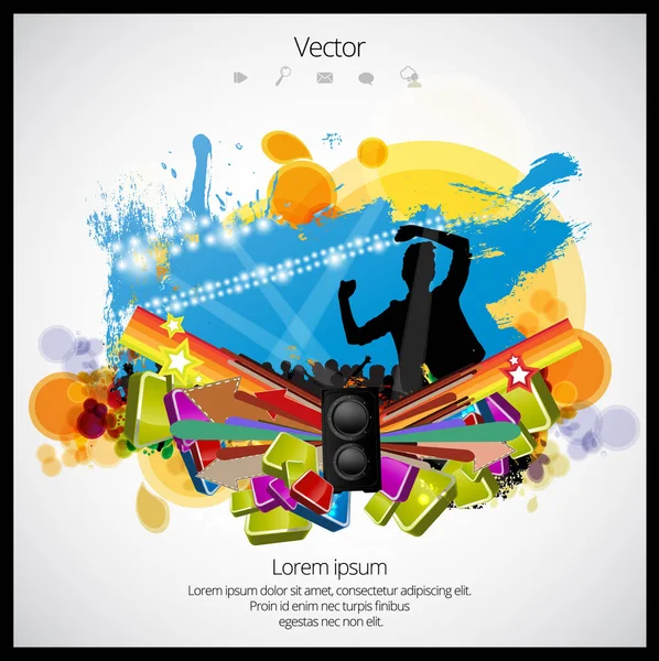 Silhouette Dancing People Vector Illustration — Stock Vector