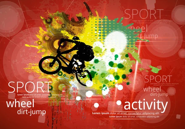 Silhouet Van Fiets Jumper Vectorillustratie — Stockvector