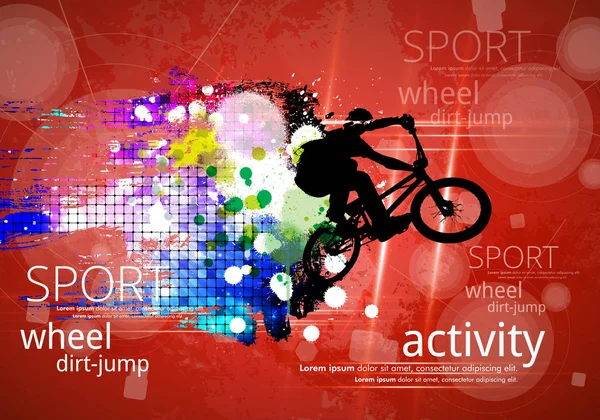 Silhueta Jumper Bicicleta Ilustração Vetorial —  Vetores de Stock