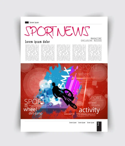 Sport Brochure Layout Vector Illustration — Stock Vector