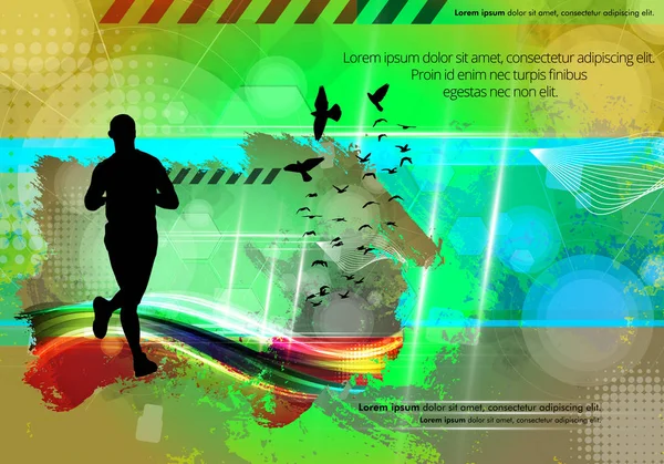 Marathon Runner Sport Background — Stock Vector