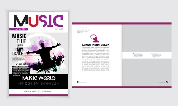 Présentation Brochures Musicales Illustration Vectorielle — Image vectorielle