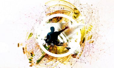 Büyük müzik etkinliği. Poster veya afiş için arkaplan hazır.