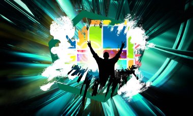 Büyük müzik etkinliği. Poster veya afiş için arkaplan hazır.