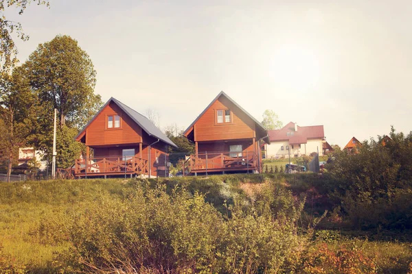 Case Legno Bieszczady Mountains Polonia Europa — Foto Stock