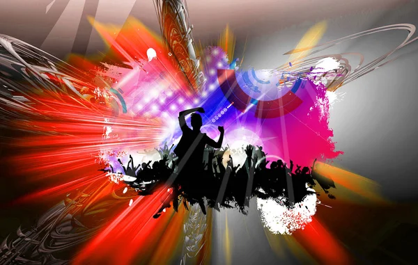 Vector Illustration Dancing People — Stock Photo, Image