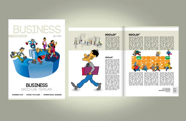 Business Magazine Brochure Lay Out Met Economy Subject Vector — Stockvector