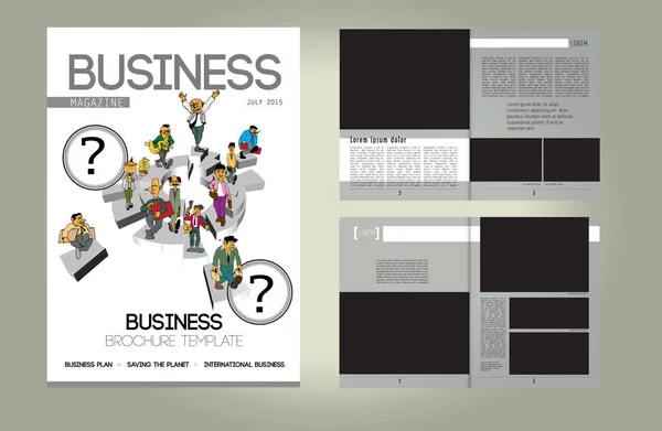 商业杂志 包含经济主题 载体的小册子布局 — 图库矢量图片