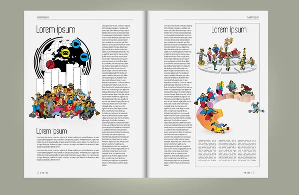 Revista Negocios Diseño Del Folleto Con Tema Economía Vector — Archivo Imágenes Vectoriales