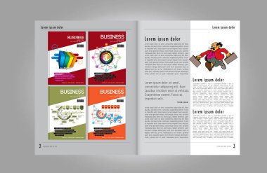 Şablon vektör tasarımı broşür, yıllık rapor veya dergi için kullanıma hazır 