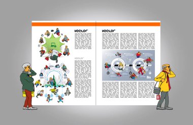 İş dergisi, ekonomi konusu ve vektörle ilgili broşür