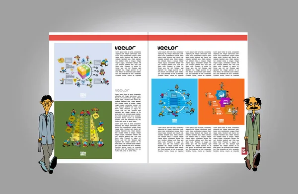 Revista Negocios Diseño Del Folleto Con Tema Economía Vector — Vector de stock