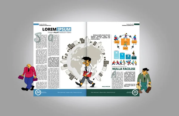 Revista Negócios Layout Brochura Fácil Editável — Vetor de Stock