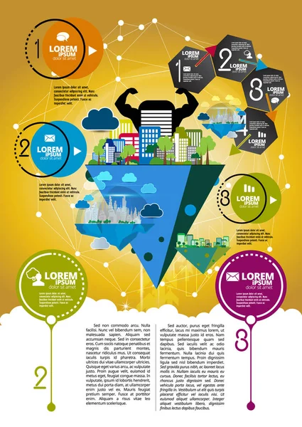 Illustration Vectorielle Avec Paysage Urbain Smart City — Image vectorielle