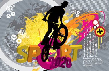 Bmx sürücüsü spor çizimi