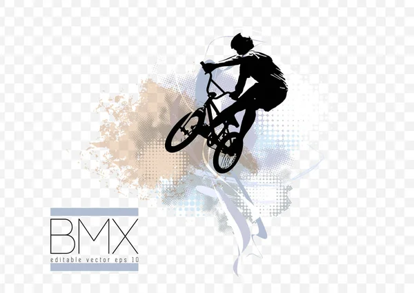 Aktywny Człowiek Bmx Rider Abstrakcyjnym Tle Sportowego Krajobrazu Wektor — Wektor stockowy