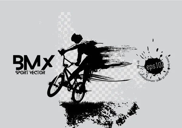 アクティブ 抽象的なスポーツ風景の背景でBmxライダー ベクトル — ストックベクタ