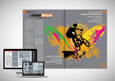 Baskı dergi, broşür düzen kolay düzenlenebilir vektör