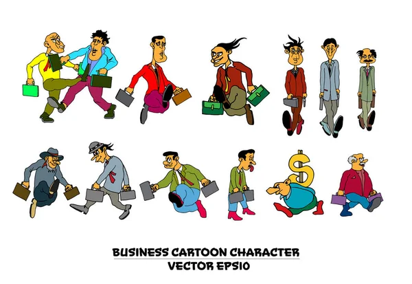Group Cartoon Business People Vector — Stock Vector