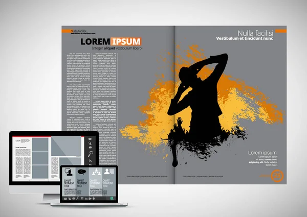 Afdrukken Magazine Brochure Lay Out Eenvoudig Bewerkbare Vector — Stockvector