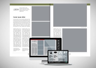 Şablon vektör tasarımı broşür, yıllık rapor veya dergi için kullanıma hazır