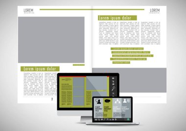 Şablon vektör tasarımı broşür, yıllık rapor veya dergi için kullanıma hazır