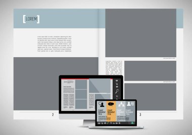 Şablon vektör tasarımı broşür, yıllık rapor veya dergi için kullanıma hazır