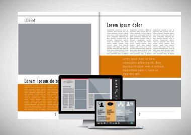 Şablon vektör tasarımı broşür, yıllık rapor veya dergi için kullanıma hazır