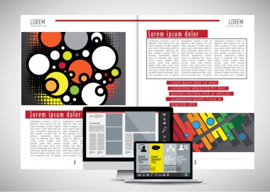Şablon vektör tasarımı broşür, yıllık rapor veya dergi için kullanıma hazır