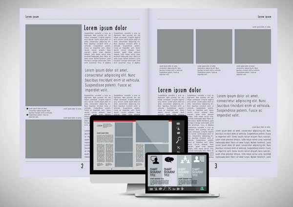 Plantilla Diseño Vectorial Listo Para Uso Para Folleto Informe Anual — Archivo Imágenes Vectoriales