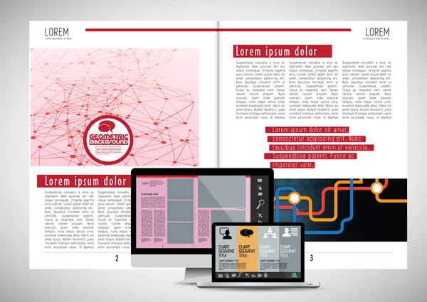 Template Vektor Design Gebrauchsfertig Für Broschüre Geschäftsbericht Oder Zeitschrift — Stockvektor